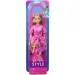 Barbie: Fashionista Prietene stilate păpușă de modă cu rochie roz cu model de fular - Mattel imaginea 1