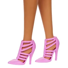 Barbie: Păpușă Fashionista stilată în rochie cu trandafir - Mattel imaginea 3