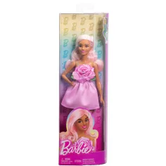 Barbie: Păpușă Fashionista stilată în rochie cu trandafir - Mattel imaginea 1