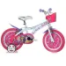 Bicicletă pentru copii Barbie roz-alb de mărimea 12 - bicicletă Dino Bikes