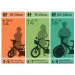 Bluey 12” bicicletă pentru copii cu suport pentru sticlă și roți laterale de culoare albă-albastră-verde – Dino Bikes bicicletă imaginea 6