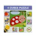 Cub de puzzle cu animale de pădure 4 bucăți