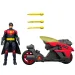 DC Robin figură de acțiune cu motocicletă și rachete lansatoare – Mattel imaginea 4