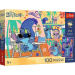 Disney Stitch Zile la plajă puzzle UFT cu poster, 100 de piese - Trefl