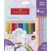 Faber-Castell: 24 bucăți GRIP set creioane colorate cu 6 bucăți de culori pastel
