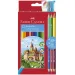 Faber-Castell: Creioane colorate 12 bucăţi + 3 Bicolor