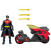 Figurină de acțiune DC Robin cu motocicletă și rachete lansatoare – Mattel