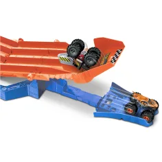 Hot Wheels Monster Trucks: Set de pistă de urmărire cu 2 mașinuțe - Mattel imaginea 3