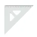 ICO: Riglă triunghiulară 45 grade transparent