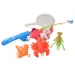 Jucărie de pescuit colorată cu pește și crabi, undiță 47 cm