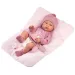 Llorens: Tina, păpușă nou-născută de 43 cm, cu pernuță și căciuliță roz imaginea 1