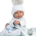 Llorens: Tino 43cm băiețel nou-născut cu pătură albastră, suzetă și 3 bucăți de haine diferite