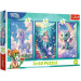 Lume de basm colorată – puzzle 3 x 50 de piese cu unicorn, sirenă și dragon – Trefl