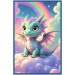 Lume de basm colorată – puzzle 3 x 50 de piese cu unicorn, sirenă și dragon – Trefl