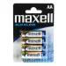Maxell: Baterie de creion alcalină 1.5V AA LR6 4 bucăţi în pachet blister