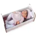 Păpușă cu funcție de pipi cu sunete și pătuț 30cm