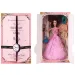 Păpușă de modă elegantă cu accesorii în rochie roz 30cm