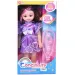 Păpușă de modă în haine de culoarea mov cu bijuterie și efecte de sunete 46cm