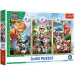 Patrula Cățelușilor Insula Dinozaurilor - puzzle 3 x 80 piese - Trefl