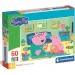 Purcelușa Peppa: distracție în familie - puzzle Supercolor de 60 de piese - Clementoni imaginea 1