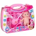 Pink set doctor cu păpușă și accesorii în valiză