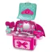 Pink set transportabil 2in1 masuță de înfrumusețare în rucsac set de joacă