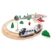 Pistă de tren din lemn asamblabilă, cu tren de pasageri și alte accesorii, 45 piese - Woodyland imaginea 1