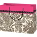 Pungă cadou cu margine culoarea roz dimensiune mare 27x14x33cm