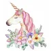 Puzzle cu diamante: Set de pictură cu diamante cu unicorni și flori 10x15cm imaginea 1