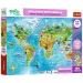 Puzzle educativ cu harta lumii cu animale 104 piese - Trefl