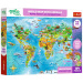 Puzzle educativ cu harta lumii și animale Treflik, 104 piese - Trefl