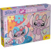 Puzzle și carte de colorat Stitch 2 în 1, 108 piese, 50x35 cm - Lisciani