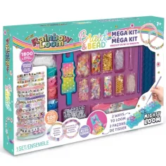 Rainbow Loom: Set uriaș pentru confecționat brățări din elastice și înșirat mărgele