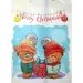 Pungă cadou cu urși de Crăciun și inscripția Merry Christmas 32,5x45,5x10cm