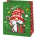 Sac de cadou mare cu model de elf de Crăciun Merry Christmas 26x13x33cm