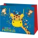 Sac de cadou mare cu model de prieteni animale 33x26,7x13,7cm
