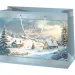 Sac de cadou mare cu model peisaj de iarnă Merry Christmas 26x13x33cm