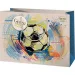 Sac de cadou premium mare cu model de minge de fotbal iarba verde 26x13x33cm