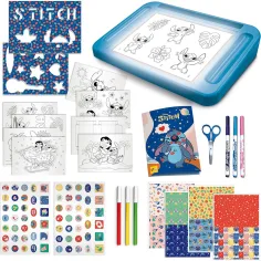 Set de desen Disney Stitch cu tablă de desen iluminată - Lisciani imaginea 2