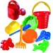 Set de nisip mare cu găleată ondulată 10 piese - D. Toys
