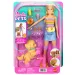 Set de Patinaj cu Câine Barbie - Păpușă Blondă - Mattel imaginea 1
