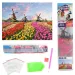 Puzzle cu diamante: Set de pictură cu diamante pe câmpul de lalele olandeze 30x40cm imaginea 2