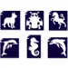 Set şablon tatuaje mini animale set 6 bucăţi