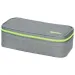 Spirit:My Bag penar oval de culoare gri cu fermoar verde neon 23x10cm