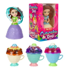 Surpriză cupcake cu păpușă de prăjitură în mai multe variante 1buc imaginea 1