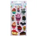 The Littlies: Set de autocolante 3D pufos cu dulciuri pe foaie de 10x22cm