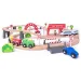Tren de lemn cu șine și locomotivă cu baterii set de 60 de piese - Woodyland imaginea 1