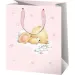 Ursuleț pungă cadou normală roz 11x15x6cm